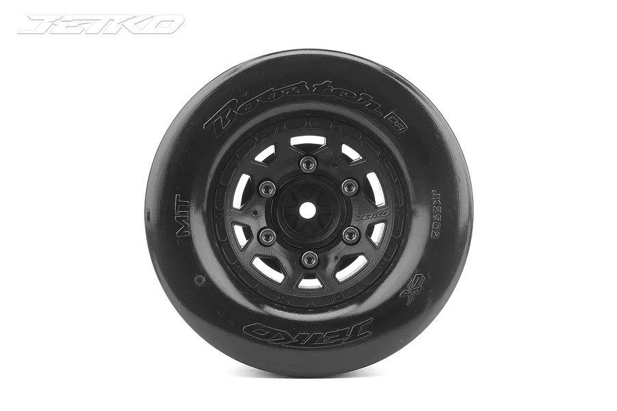 Jetko 2.9&amp;quot; DR Booster RR Ultra Soft Rear Belted Drag Tyres on Black Claw Rims - Glued Wheels 2Pcs image 77919