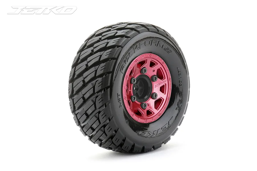 Jetko 2.9&amp;quot; Rockform SC Medium Soft Tyres on Metal Red Claw Rims - Glued Wheels 2Pcs image 77968