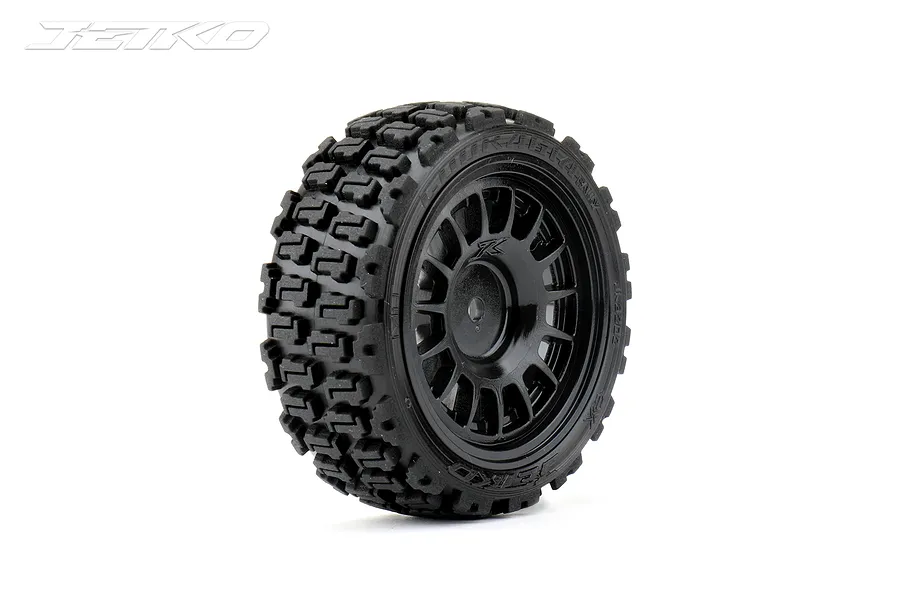Jetko 1.9&amp;quot; Couragia Super Soft Rally Tyres on Black Claw Rims - Glued Wheels 4Pcs image 77976