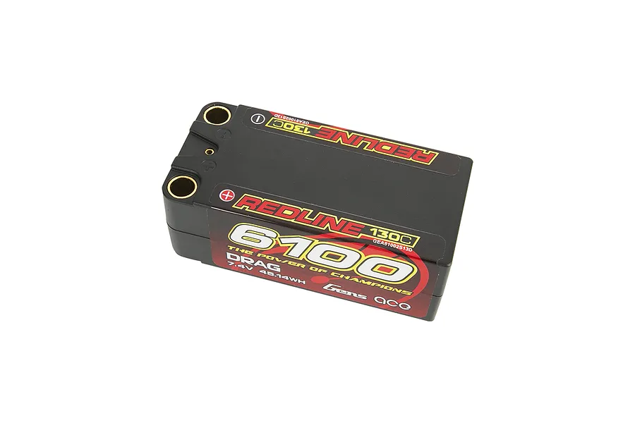 Gens Ace 2S Redline Drag Spec 6100mAh 7.4V 130C Shorty Hard Case HV LiPo Battery image 78162