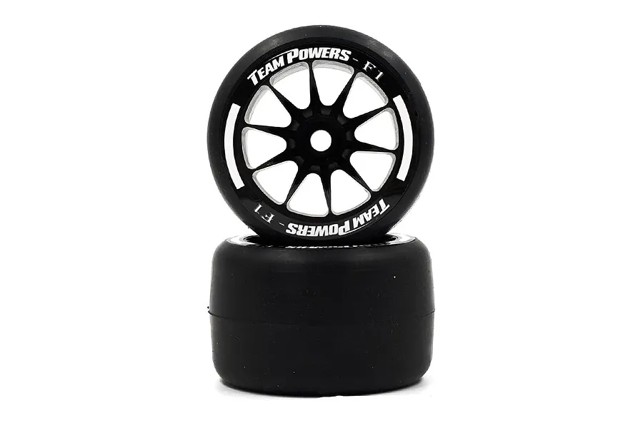 Team Powers 1/10 F1 Rubber Rear Tyres 2Pcs - Soft image 78225