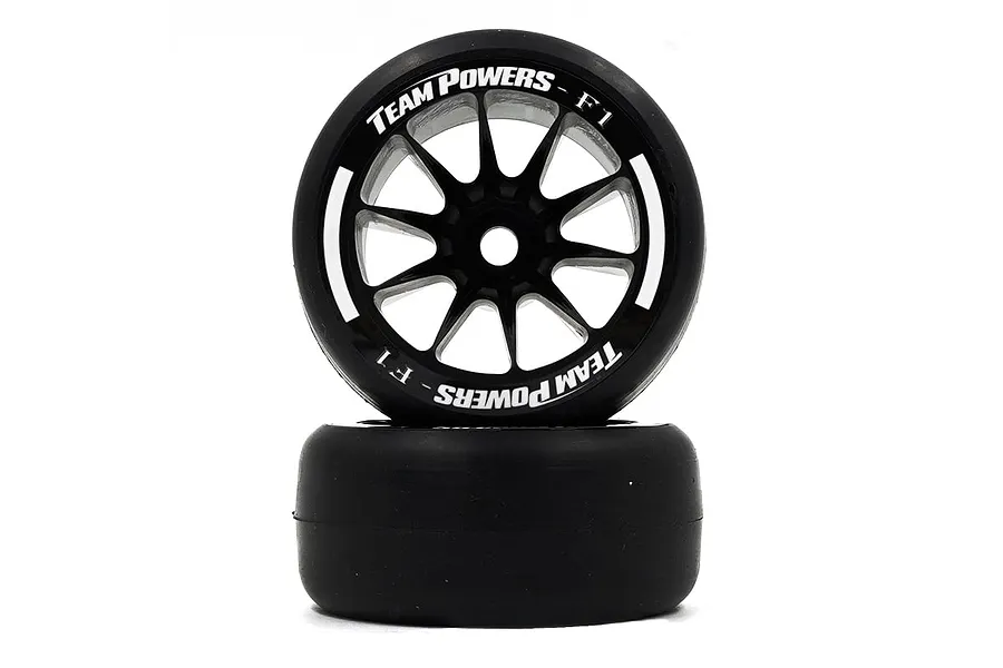 Team Powers 1/10 F1 Rubber Front Tyres 2Pcs - Medium image 78227