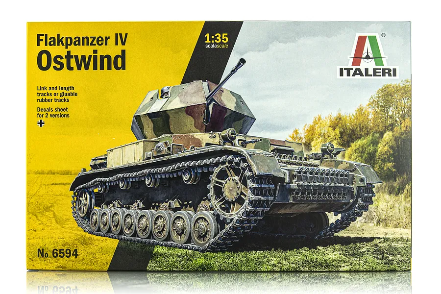 Italeri 1/35 Flakpanzer IV Ostwind Tank Scaled Plastic Model Kit image 78246