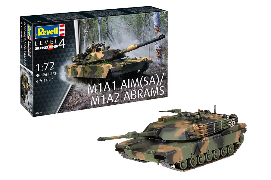 Revell 1/72 US M1A2 Abrams Tank Scaled Plastic Model Kit image 78320