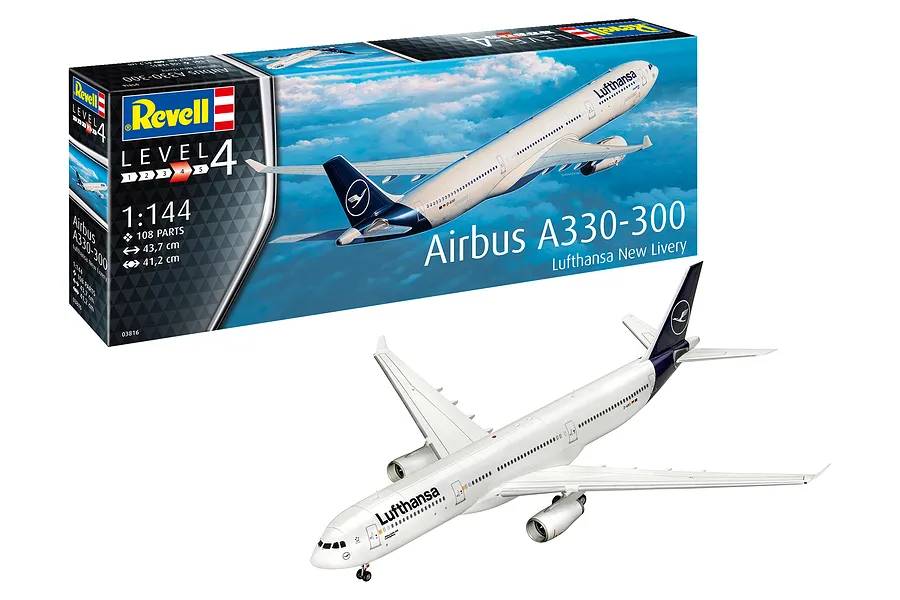 Revell 1/144 Airbus A330-300 Lufthansa New Livery Aircraft Scaled Plastic Model Kit image 78327