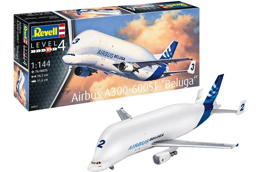 Revell 1/144 Airbus A300-600ST &amp;quot;Beluga&amp;quot; Aircraft Scaled Plastic Model Kit image 78338