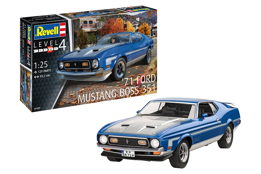 Revell 1/24 1971 Ford Mustang Boss 351 Starter Set Scaled Plastic Model Kit image 78413