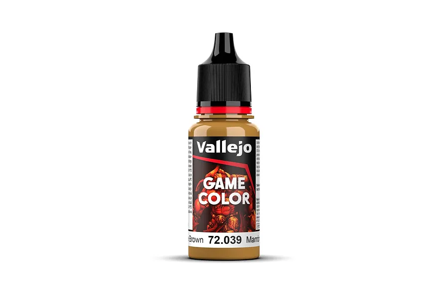A 18ml bottle of Vallejo Game Colour Plague Brown acrylic paint, showing the brand logo, product name, and SKU 72.039 on a white background.