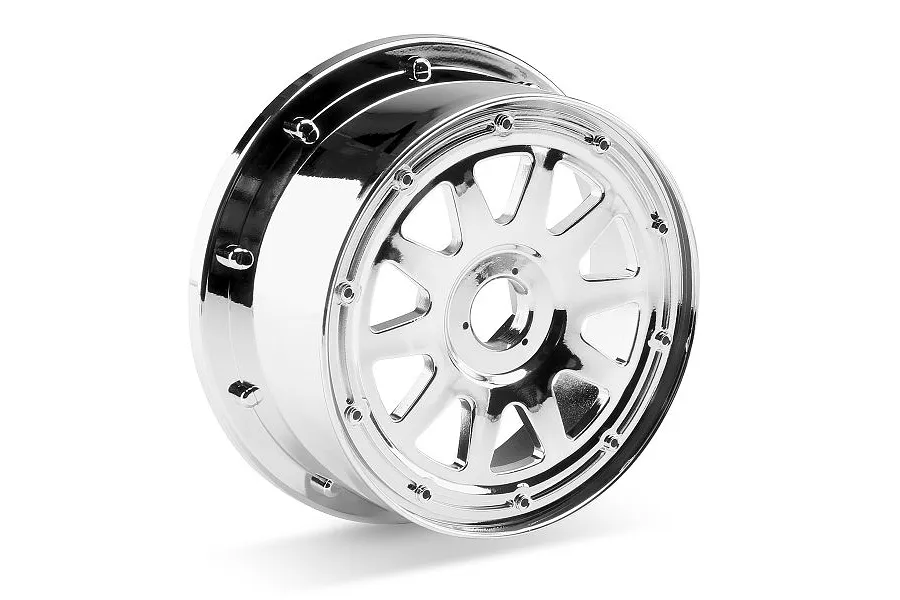 HPI 4.7/5.5&amp;quot; Baja 5T/5SC Rear TR-10 Chrome Rims 2Pcs image 7877