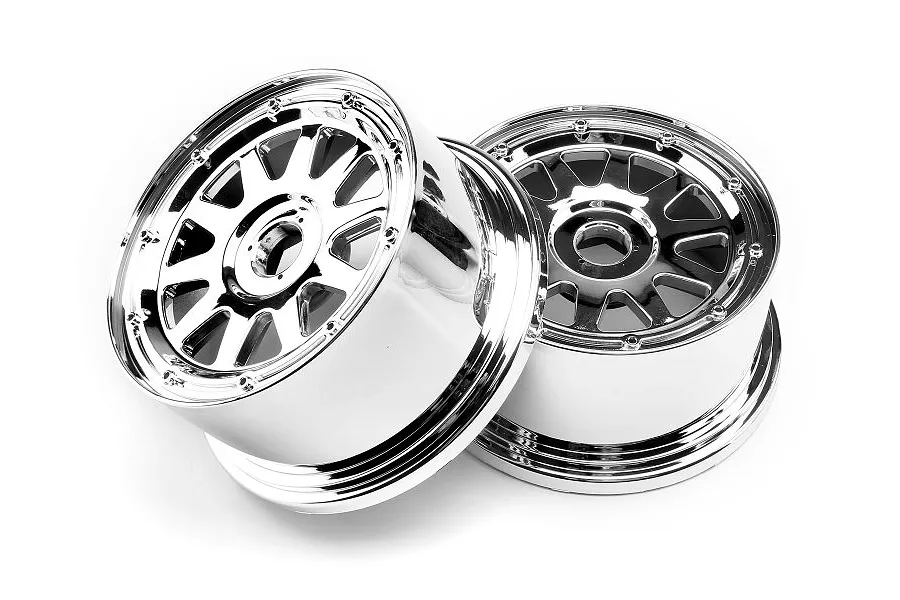 HPI 4.7/5.5&amp;quot; Baja 5T/5SC Rear TR-10 Chrome Rims 2Pcs image 7878