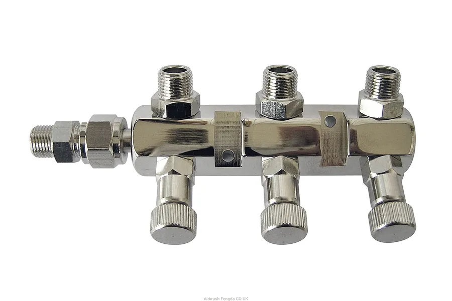 Sparmax Manifold w/ Individual Air Control Valve 1/8&amp;quot; Male 1 In 3 Out image 78908