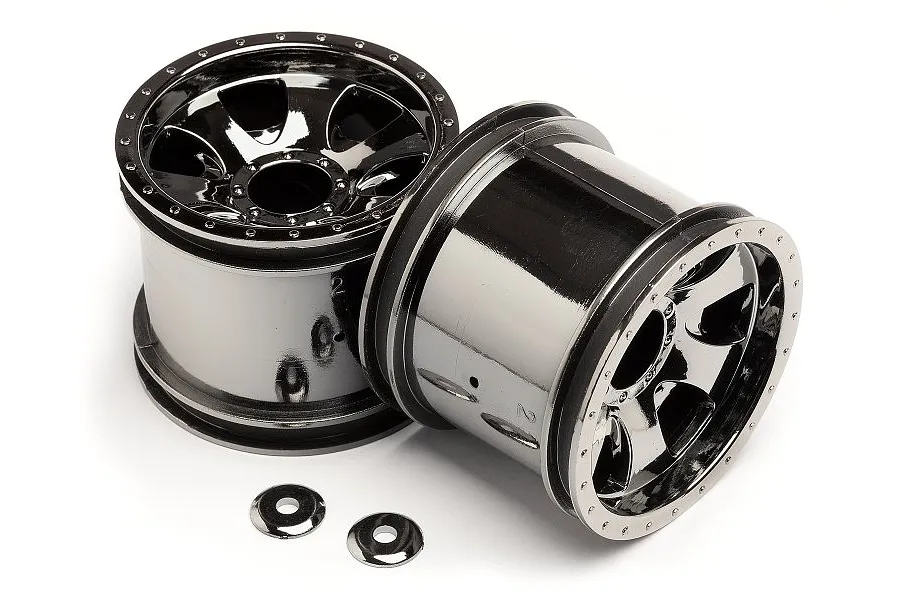 HPI 2.2&amp;quot; Warlock Black Chrome Rims 2Pcs image 7902