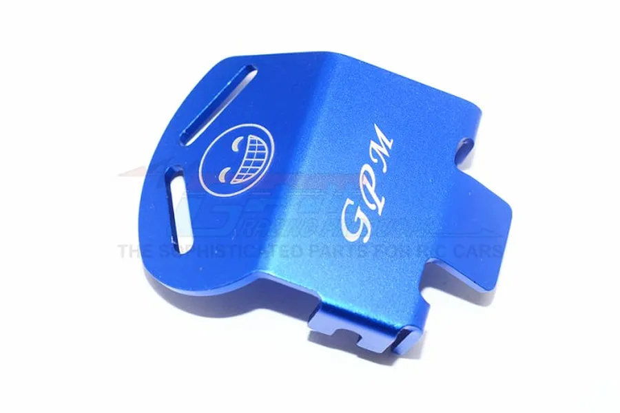 GPM Blue Aluminium Front or Rear &amp;quot;Smiley&amp;quot; Gear Box Skid Plate image 79012