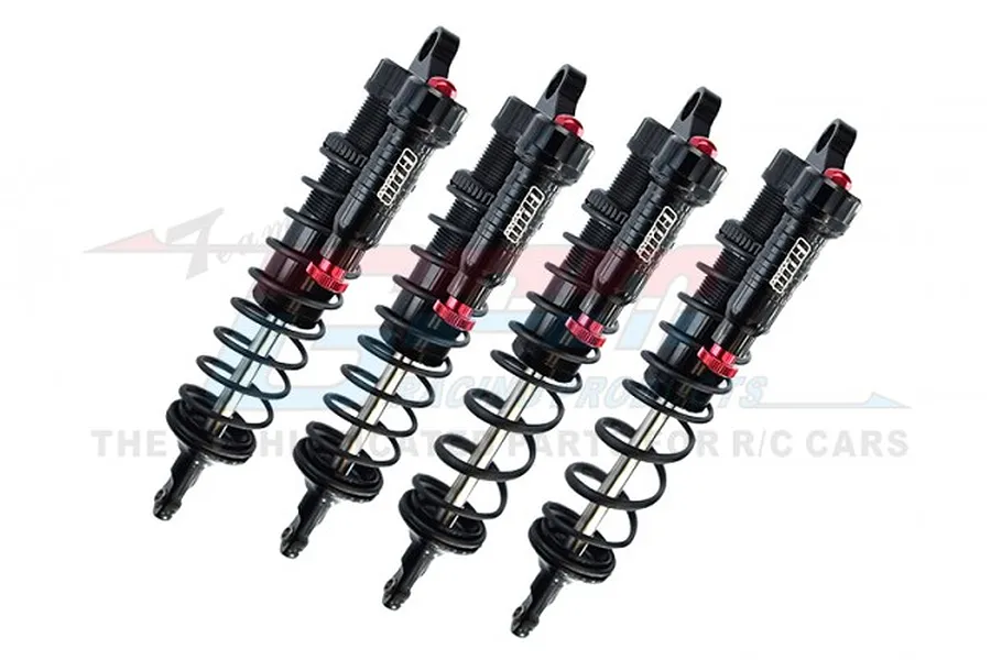 GPM Black Aluminium Front &amp;amp; Rear Piggyback Shock Set 4Pcs image 79021
