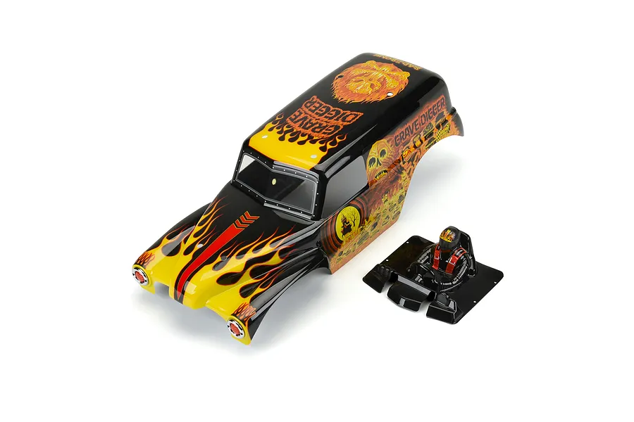 Pro-Line 1/10 Grave Digger Body Shell Set - Fire Red image 79239