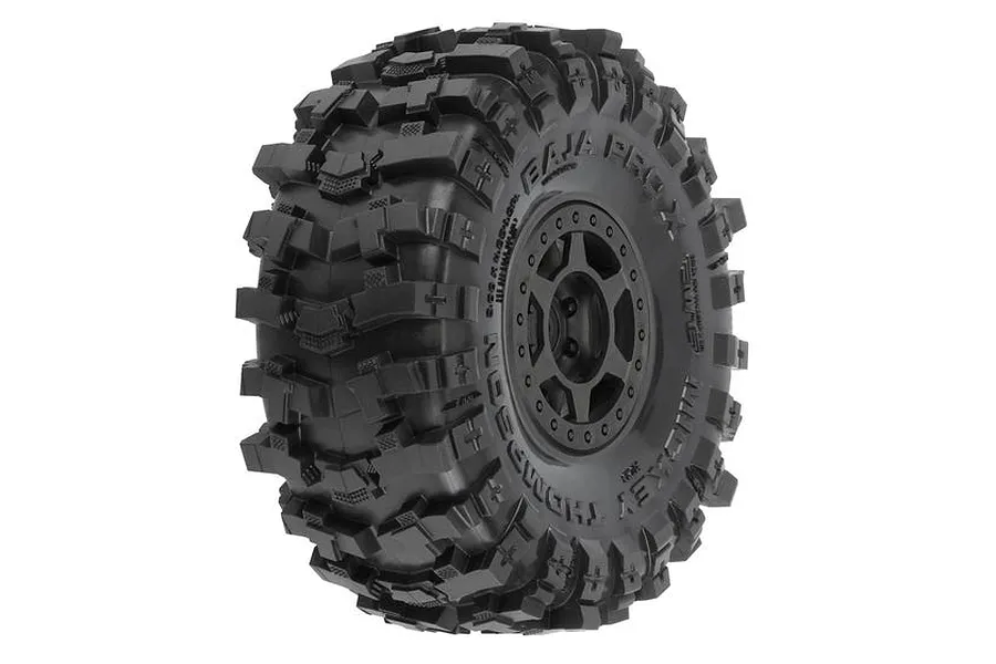 Pro-Line 1.9&amp;quot; Mickey Thompson Baja Pro X G8 Tyres on Black Holcomb Rims - Beadlocked Wheels 2Pcs image 79253