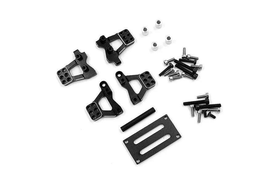 Yeah Racing Black Aluminium Front &amp;amp; Rear Shock Tower Set image 79276