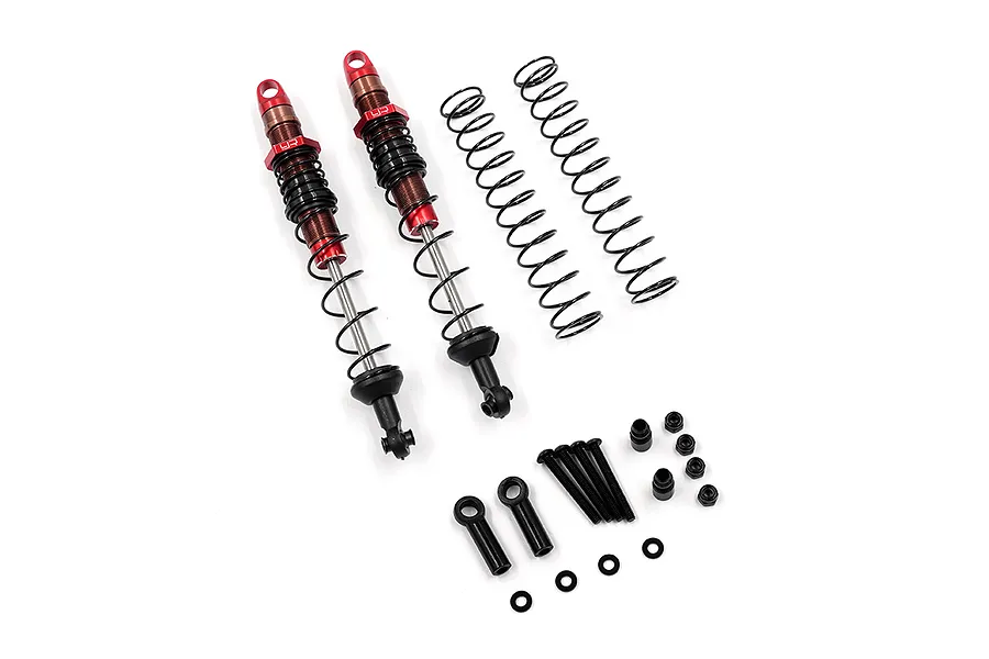 Yeah Racing Red Aluminium 110mm Desert Cobra Dual Spring Shocks 2Pcs w/ Long Springs image 79278