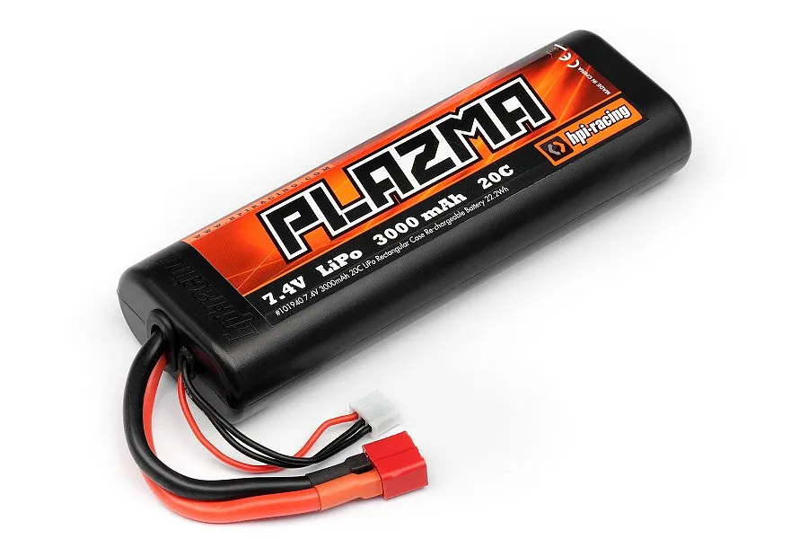 HPI Plazma 7.4v 3000mAh 20C Hard Case LiPo Battery image 79346