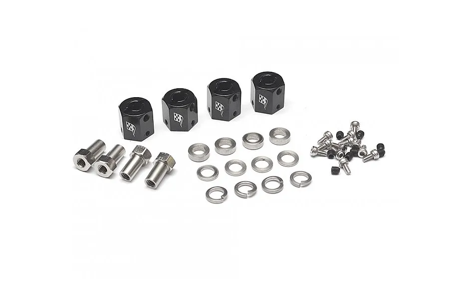 Boom Racing Black Aluminium 1.9&amp;quot; Golem Krait Beadlock Rims w/ 8mm Wideners 4pcs image 79390