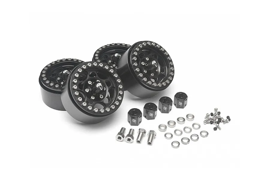 Boom Racing Black Aluminium 1.9&amp;quot; Sandstorm Krait Beadlock Rims w/ 8mm Wideners-4pcs image 79418