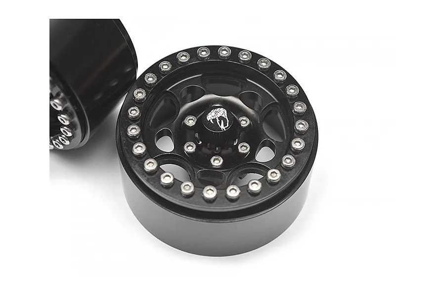 Boom Racing Black Aluminium 1.9&amp;quot; Sandstorm Krait Beadlock Rims w/ 8mm Wideners-4pcs image 79419