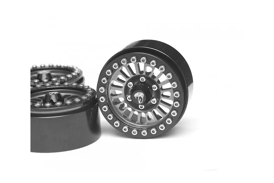Boom Racing Gunmetal Aluminium 1.9 Venomous Krait Beadlock Rims w/ 8mm Wideners 4pcs image 79432