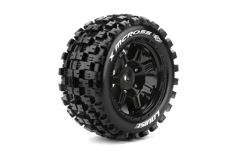Louise 5.5&amp;quot; X-Mcross Tyres on Black Spoked Rims - Glued Wheels 2Pcs image 79542