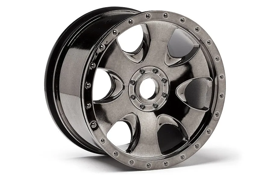 HPI 3.3&amp;quot; Savage Warlock Black Chrome Rims 2Pcs image 7958