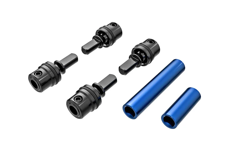 Traxxas Blue Aluminium Front &amp;amp; Rear Centre Driveshafts 2Pcs w/ Steel CVD Joints image 79613
