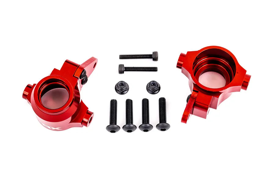 Traxxas Red Aluminium Steering Hubs 2Pcs image 79663