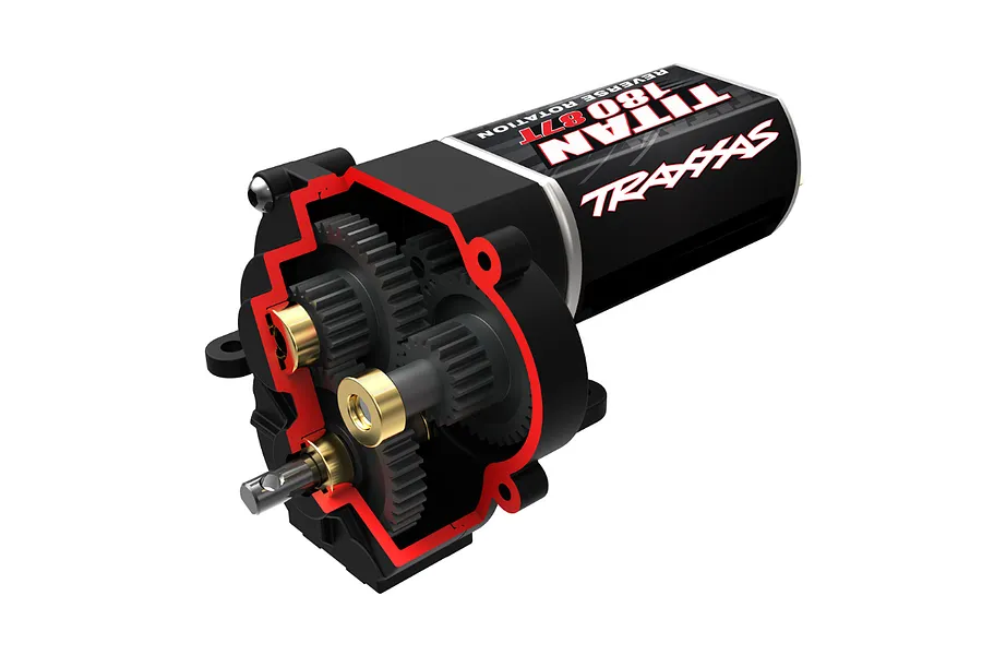 Traxxas Complete High Range Transmission (16.6:1) w/ Titan 87T Brushed Motor image 79702