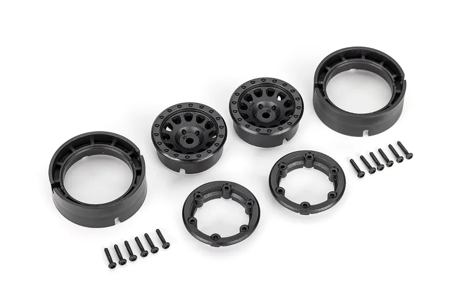 Traxxas 1.0&amp;quot; Method Race Black Beadlocked Rims 2Pcs image 79703