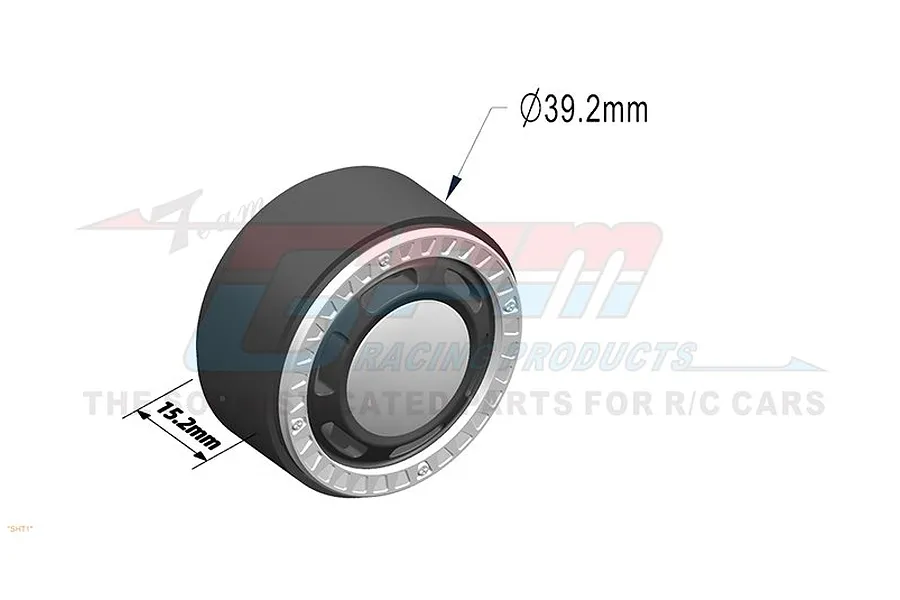 GPM 1.3&amp;quot; Black Aluminium Beadlock Rims 2Pcs w/ Wheel Hexes image 79731