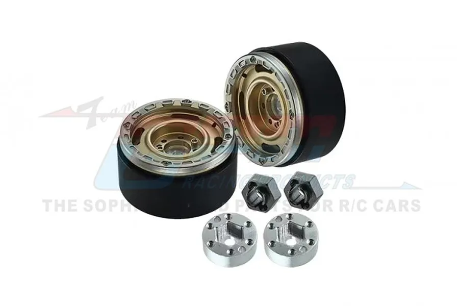 GPM 1.3&amp;quot; Chrome Gold Aluminium Beadlock Rims 2Pcs image 79741