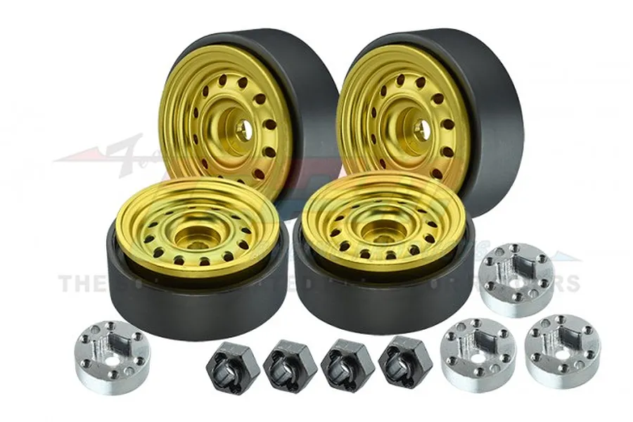 GPM 1.0&amp;quot; Gold Aluminium Beadlock Rims 4Pcs image 79755