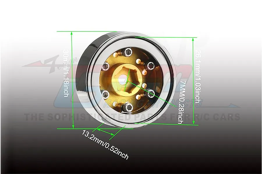 GPM 1.0&amp;quot; Gold Aluminium Beadlock Rims 4Pcs image 79756