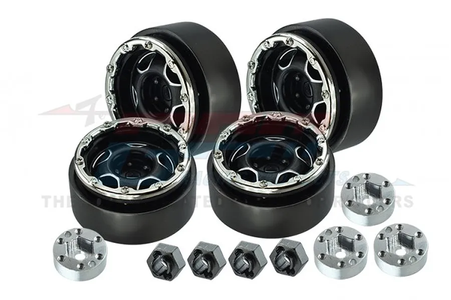 GPM 1.0&amp;quot; Black Aluminium 6 Star Beadlocked Rims 4Pcs image 79763