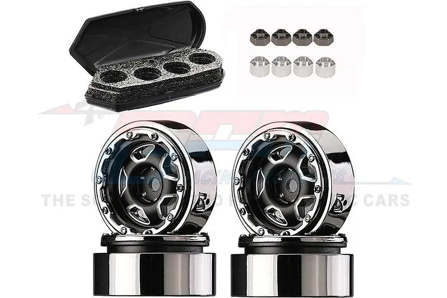 GPM 1.0&amp;quot; Black Aluminium 6 Star Beadlocked Rims 4Pcs image 79765
