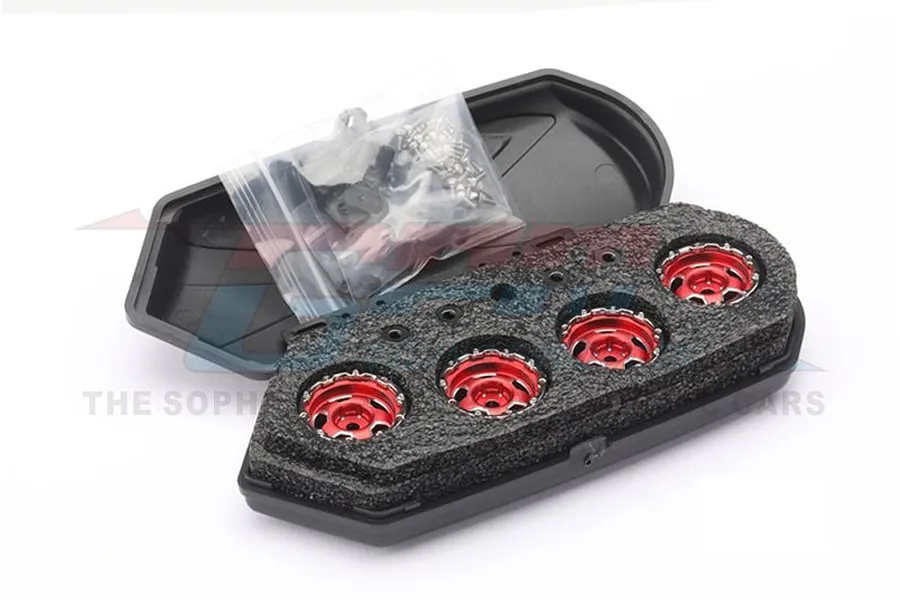 GPM 1.0&amp;quot; Red Aluminium 6 Star Beadlocked Rims 4Pcs image 79769