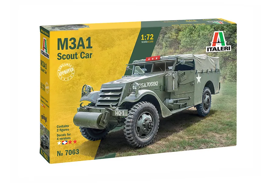 Italeri 1/72 M3A1 Scout Car Scaled Plastic Model Kit image 79836