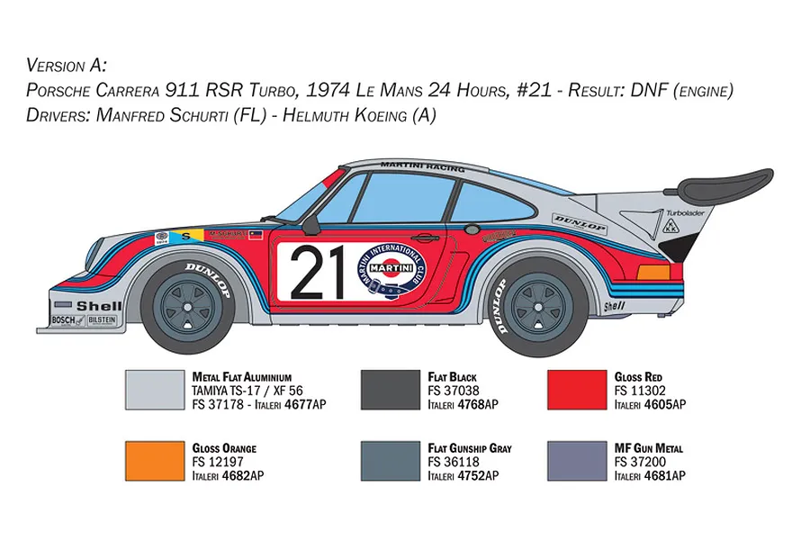 Italeri 1/24 Porsche Carrera RSR Turbo Easy Kit Scaled Plastic Model Kit image 6