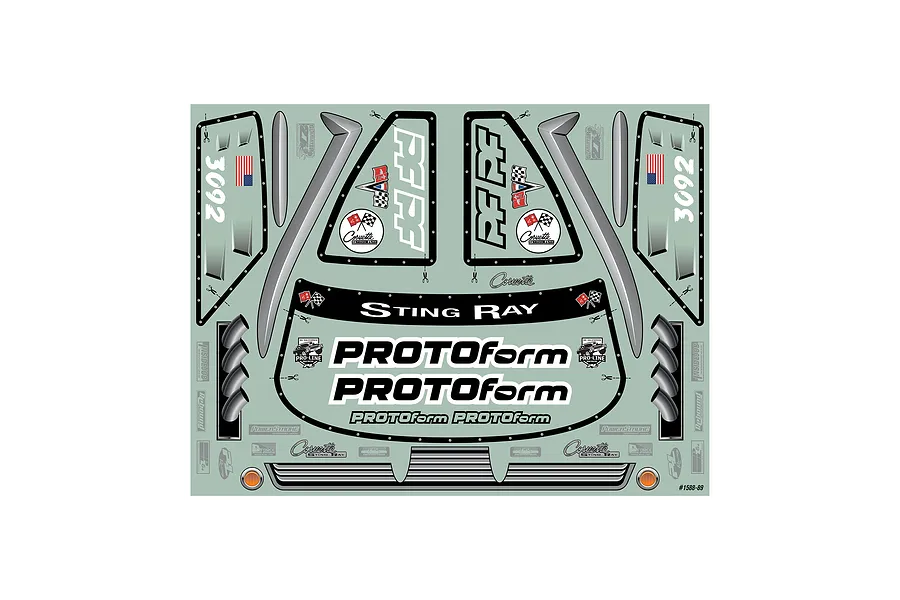 Protoform 1/10 1963 Chevrolet Corvette Stingray Pro Mod Body Shell - Clear Unpainted image 79887
