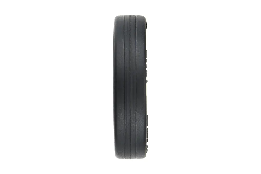 Pro-Line 1.4&amp;quot; Front Runner Drag Tyres on Black Showtime Rims - Glued Wheels 2Pcs image 79942