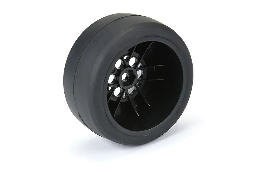 Pro-Line 1.4&amp;quot; Reaction Rear Drag Tyres on Black Showtime + Rims - Glued Wheels 2Pcs image 79949