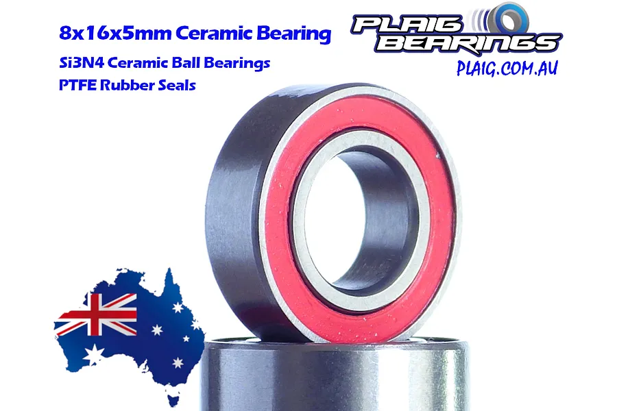 Plaig RC 8x16x5mm Rubber Shielded Ceramic Ball Bearing 1Pc image 80135