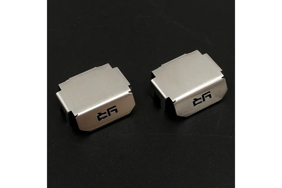 Yeah Racing Stainless Front &amp;amp; Rear Differential Skid Plates 2Pcs image 80243