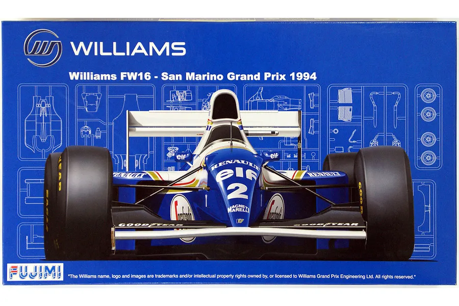 Fujimi 1/20 Williams FW16 - San Marino Grand Prix 1994 (GP-14) F1 Scaled Plastic Model Kit image 80359