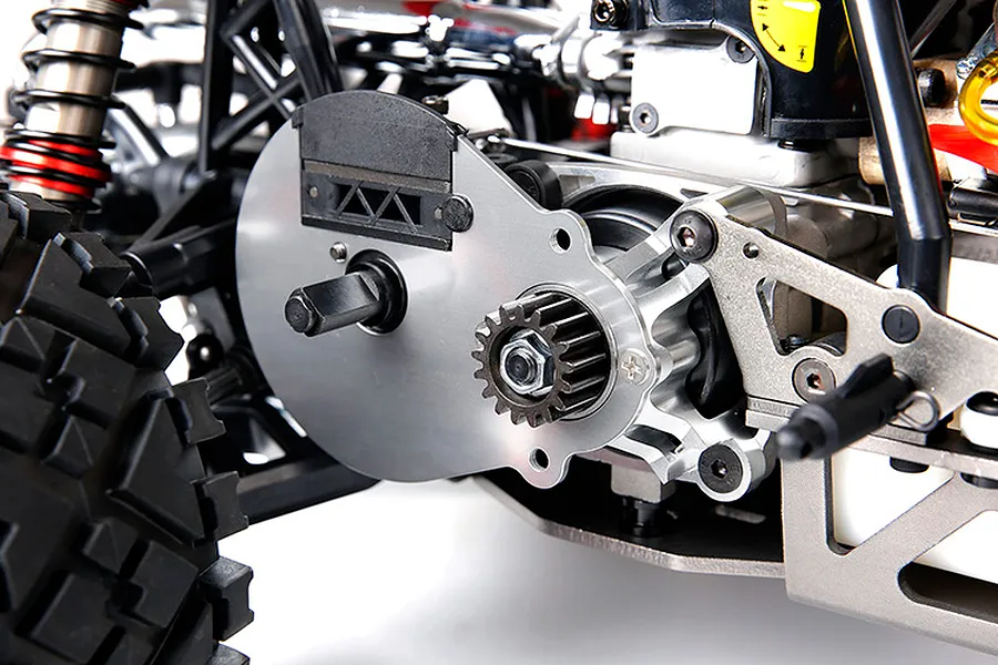 Rovan Silver Aluminium Super Heavy Duty Clutch Bell, Spur Gear Plate &amp;amp; Clutch Brace Kit image 80384