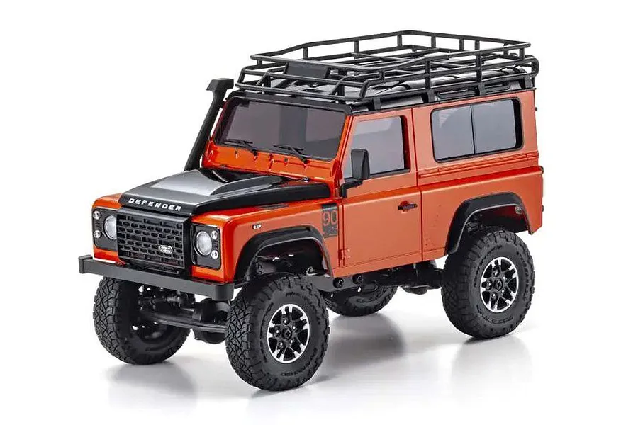 Kyosho Mini-Z Land Rover Defender 90 RC Rock Crawler Electric 4WD RTR - Phoenix Orange / Santorini image 80409
